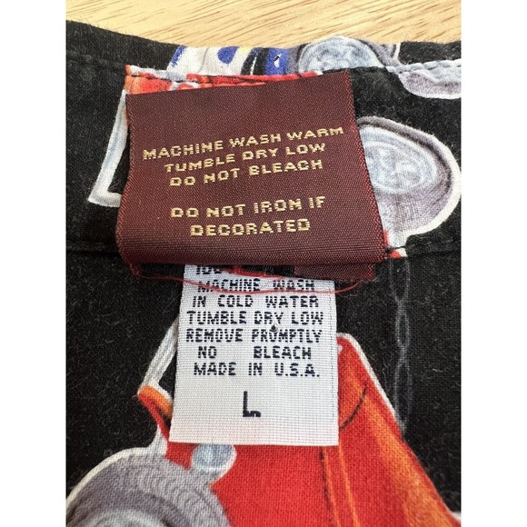 Vintage Hot Rat Rod Hawaiian Shirt Men's L Single Stitch High Seas Trading Co. - Picture 4 of 11